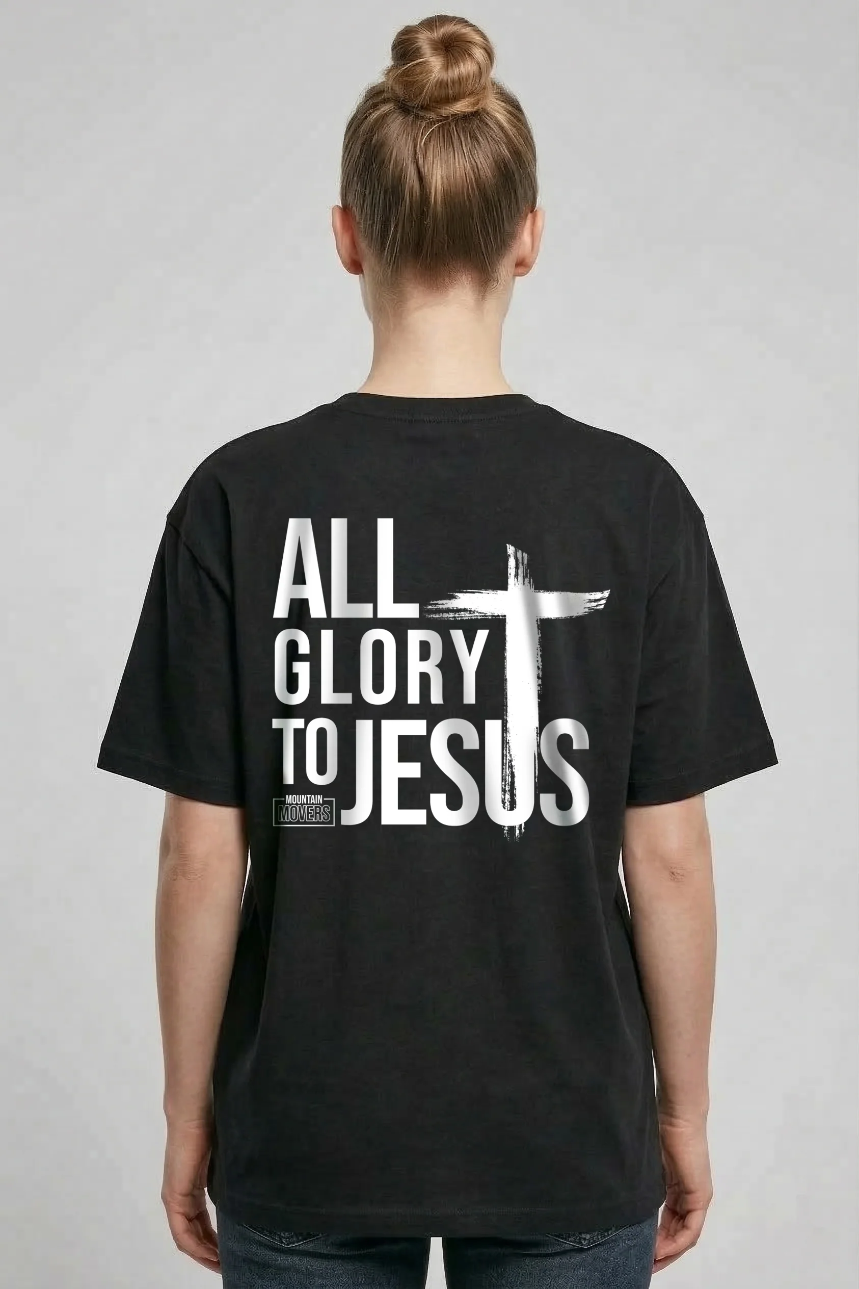 All Glory to Jesus Oversized Shirt BackPrint