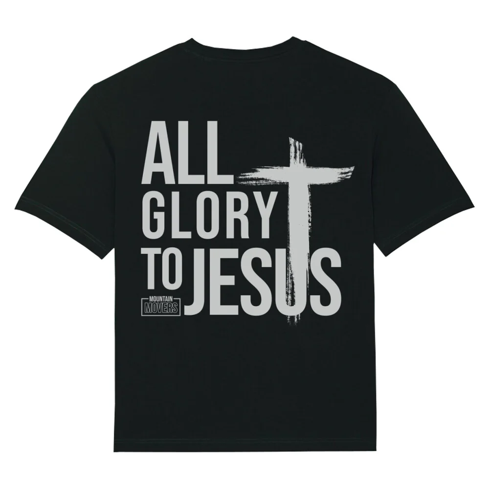 All Glory to Jesus Oversized Shirt BackPrint - Image 2