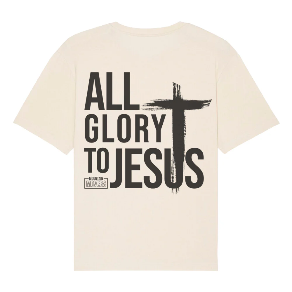 All Glory to Jesus Oversized Shirt BackPrint - Image 4