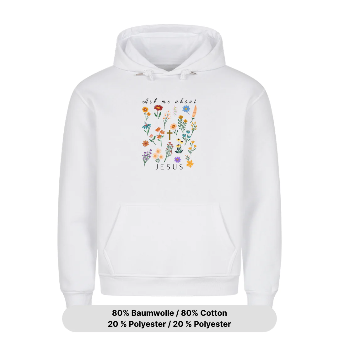 Ask me about Jesus - little flowers Hoodie - Image 2