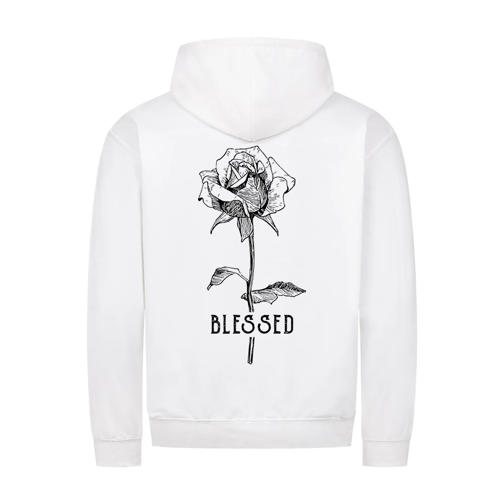 Blessed Rose Zipper Hoodie Backprint - Image 3