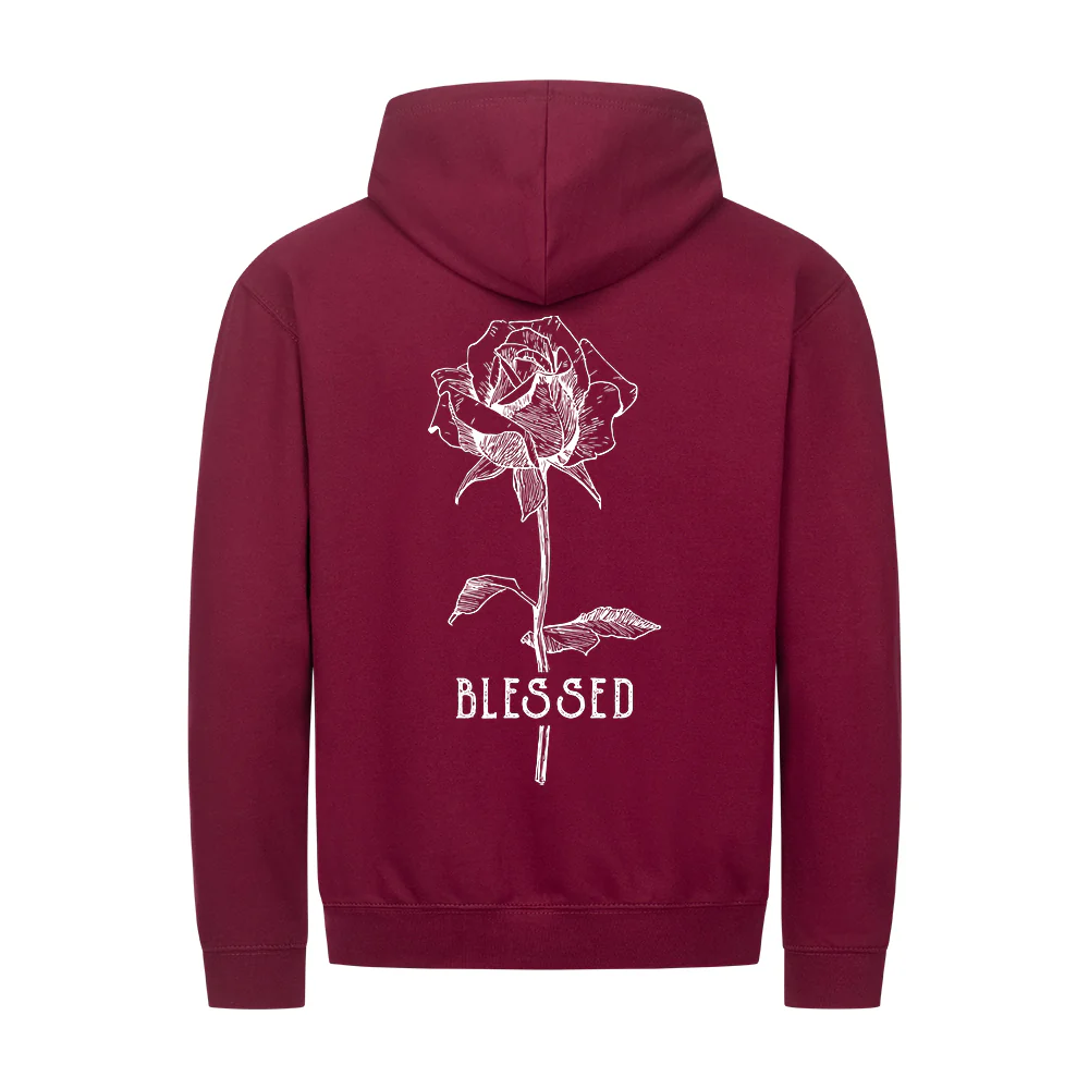 Blessed Rose Zipper Hoodie Backprint - Image 5