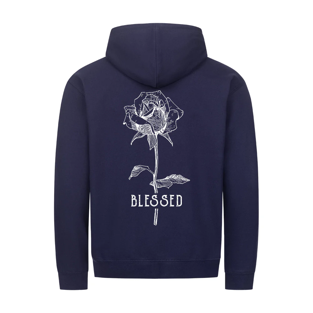 Blessed Rose Zipper Hoodie Backprint - Image 7