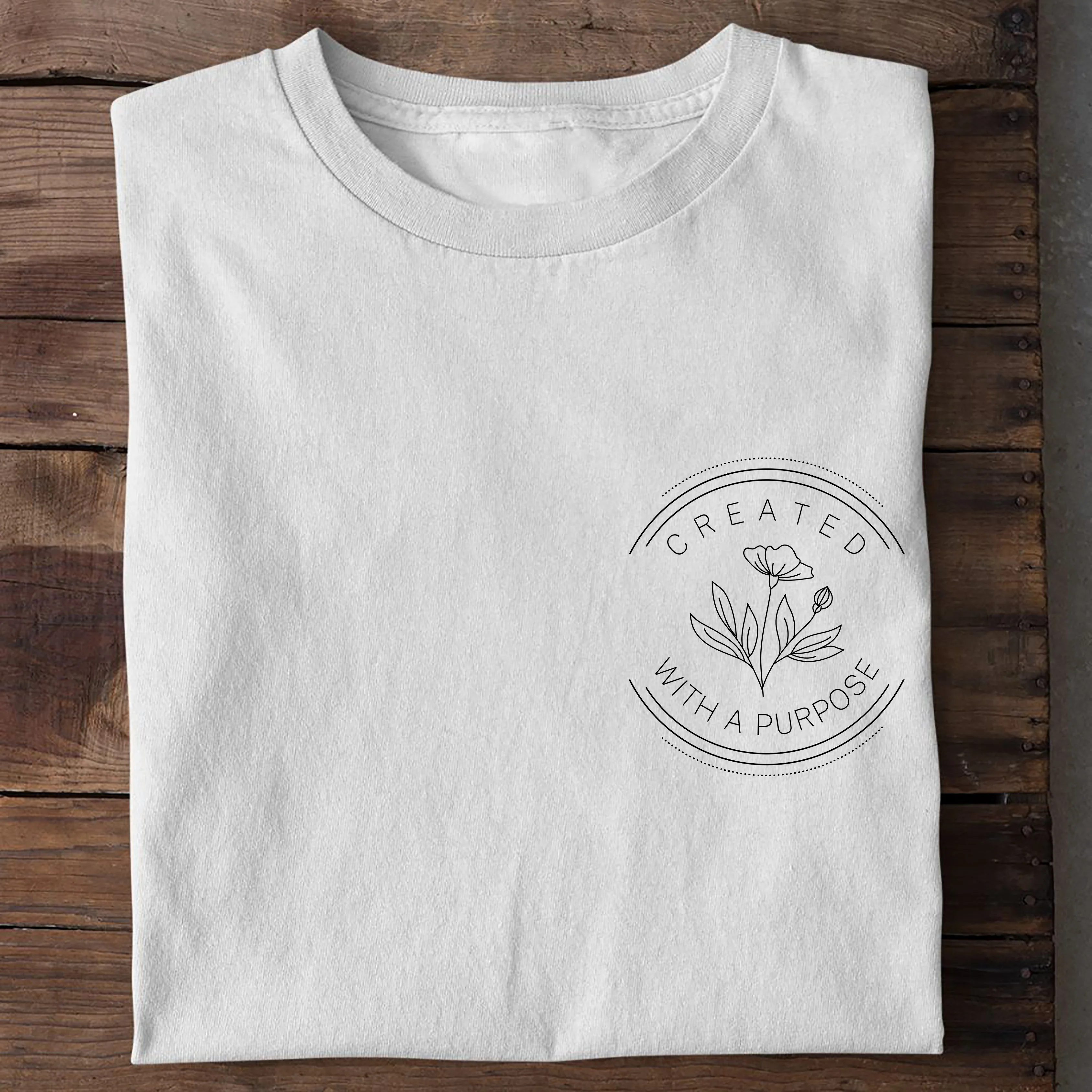 created with a purpose circle Shirt - Image 3