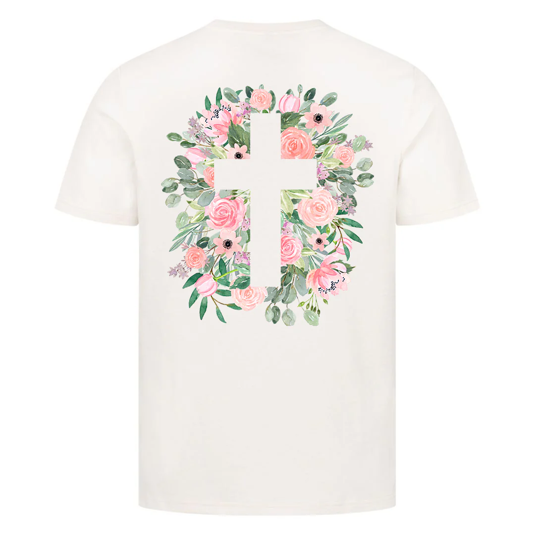 Cross flowers Shirt Backprint - Image 4