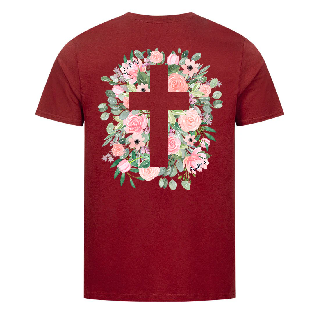 Cross flowers Shirt Backprint - Image 5