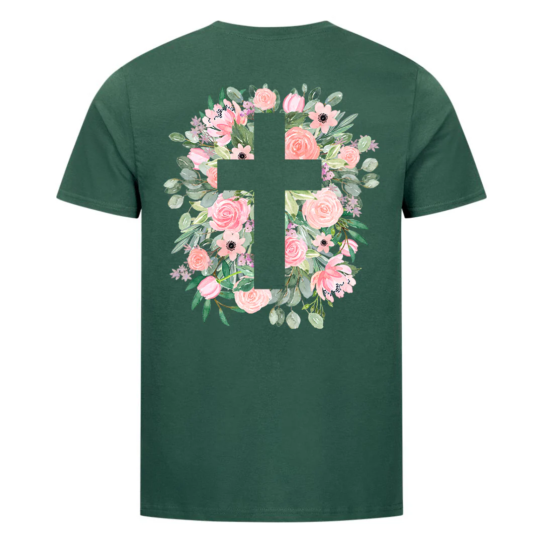 Cross flowers Shirt Backprint - Image 6