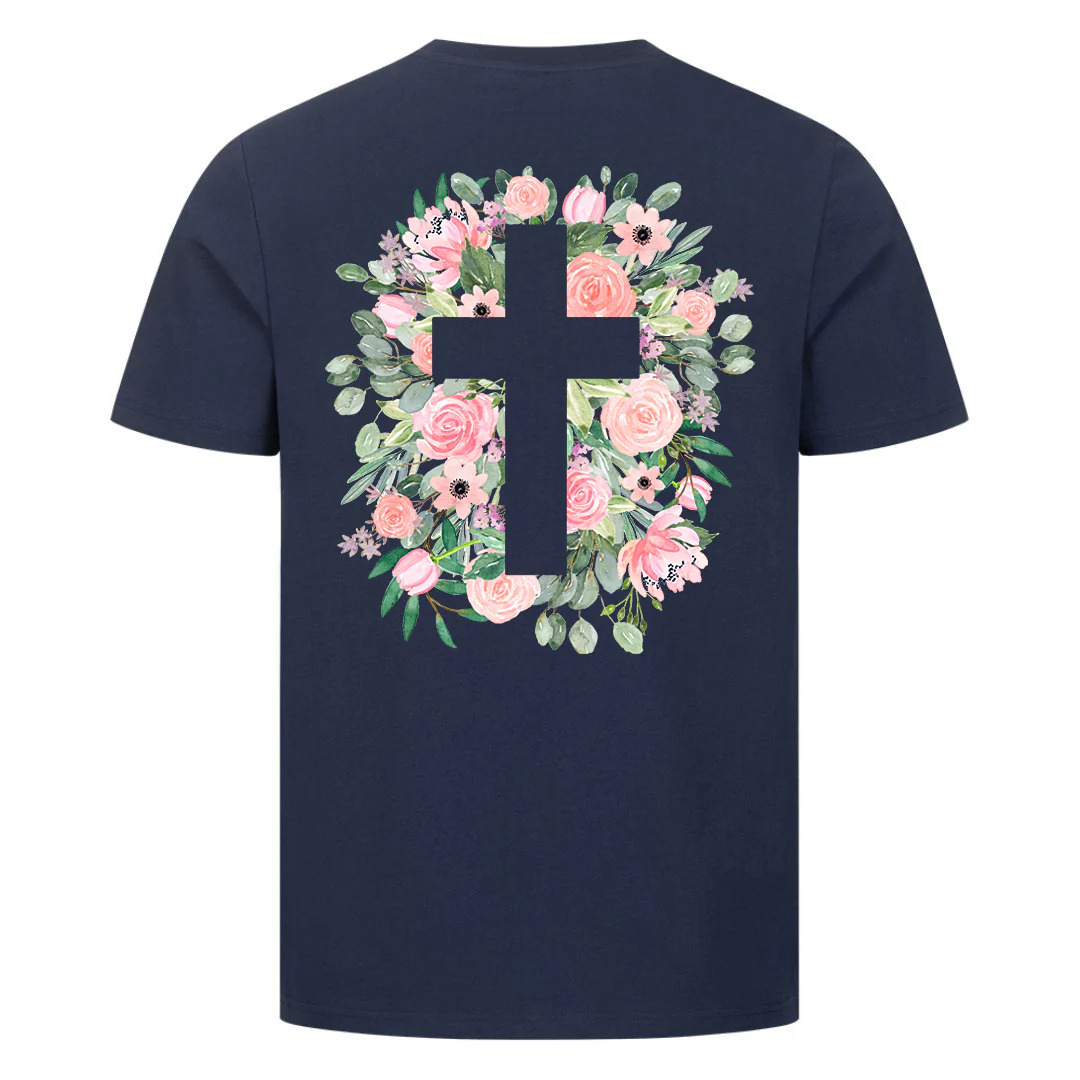 Cross flowers Shirt Backprint - Image 7