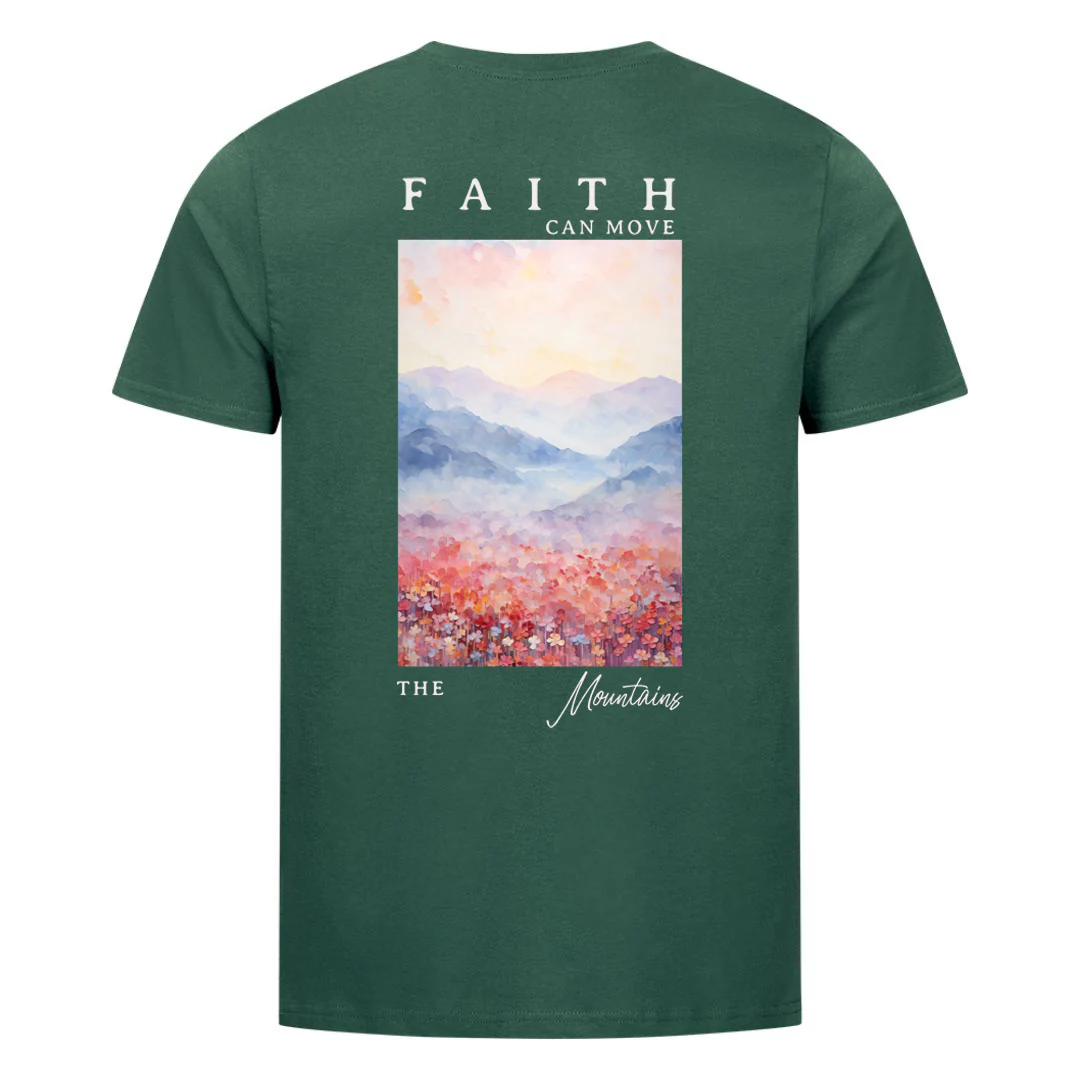 Faith can move the mountains aquarell Shirt Backprint - Image 9
