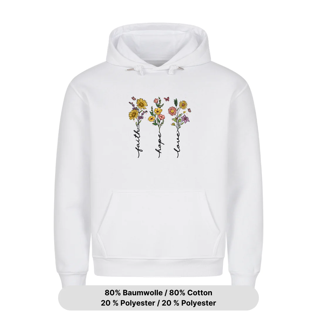 Faith Hope Love Flower Hoodie - Image 2