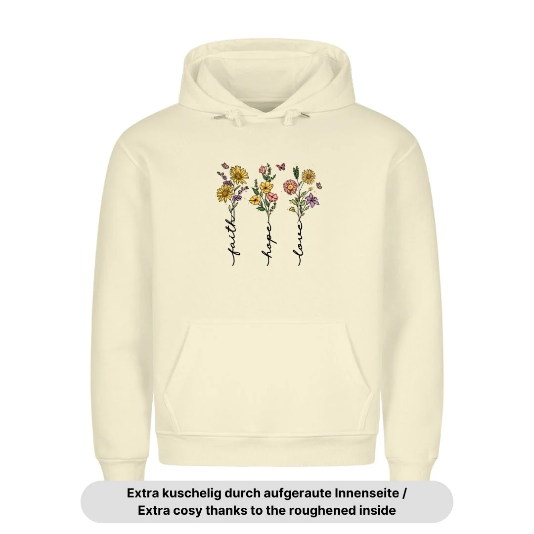 Faith Hope Love Flower Hoodie - Image 3