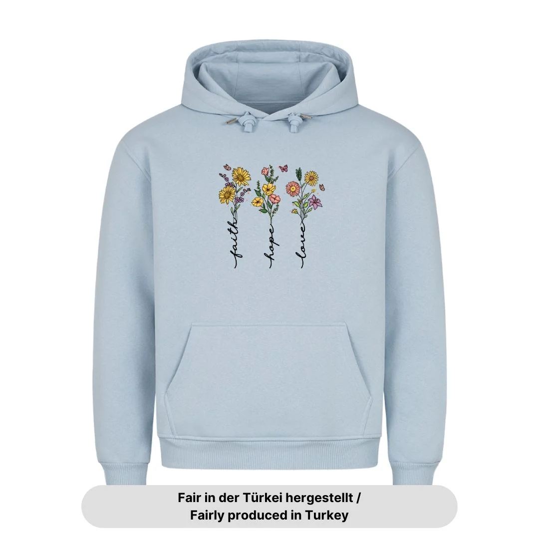 Faith Hope Love Flower Hoodie - Image 4