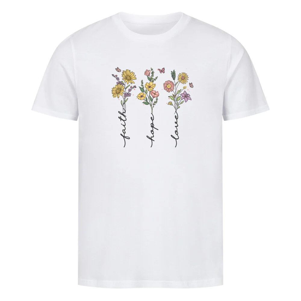 Faith Hope Love Flower Shirt - Image 4