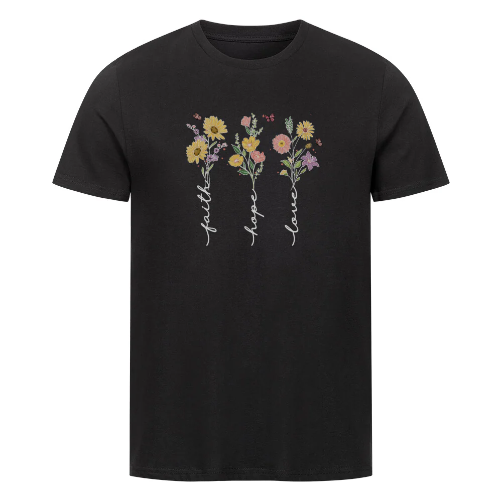 Faith Hope Love Flower Shirt - Image 5