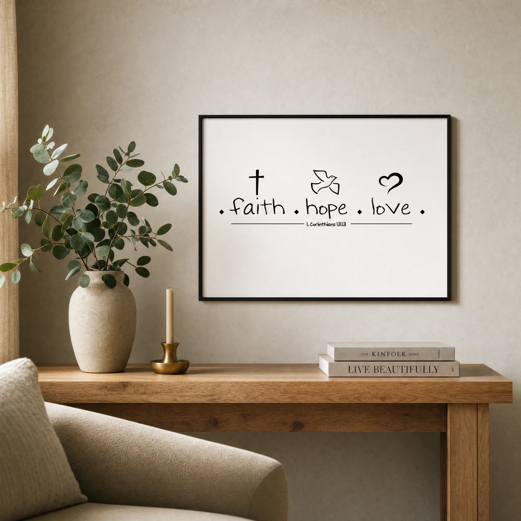 Faith Hope Love Poster A4 + A3 - Image 2