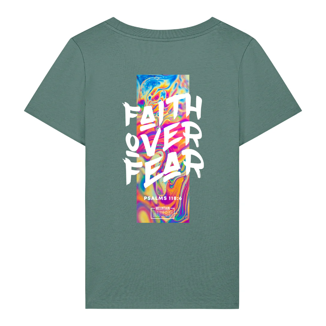 Faith over fear Streetwear Frauen T-Shirt BackPrint - Image 6