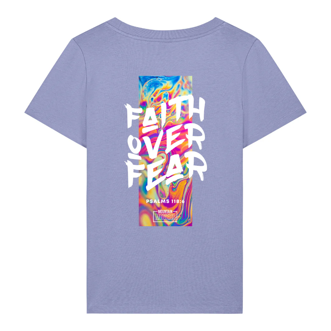 Faith over fear Streetwear Frauen T-Shirt BackPrint - Image 7