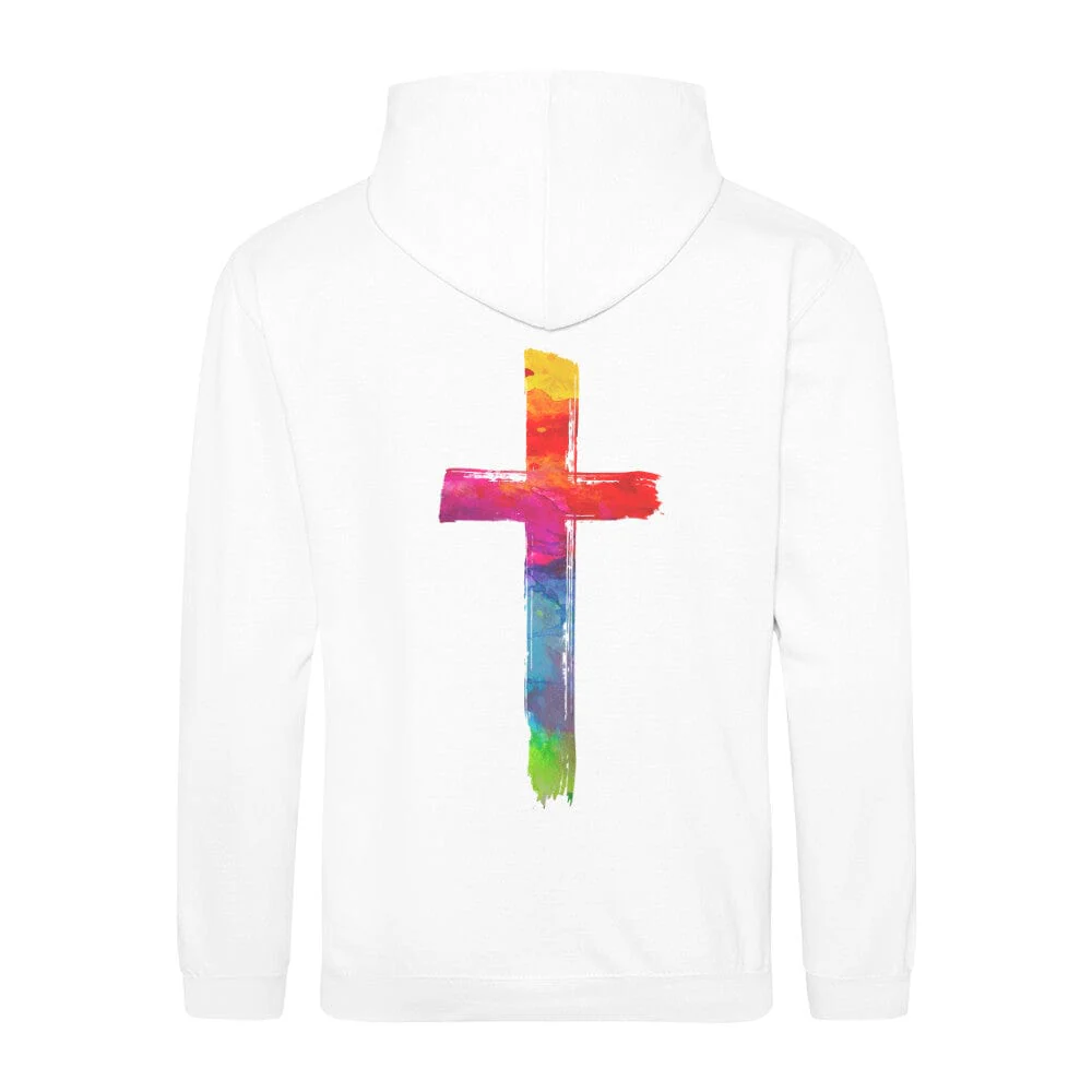 Farbiges Kreuz Hoodie BackPrint - Image 3