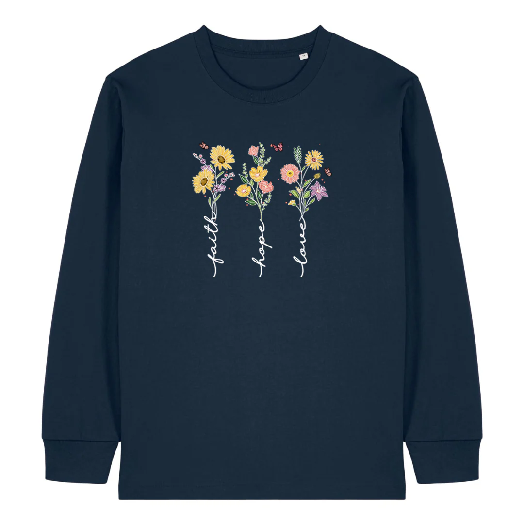 Flower Faith Hope Love Longsleeve - Image 3