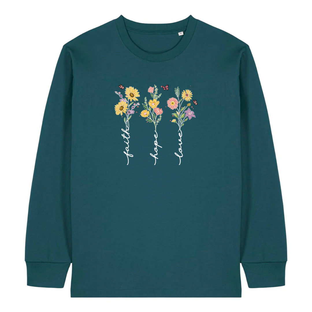 Flower Faith Hope Love Longsleeve - Image 4