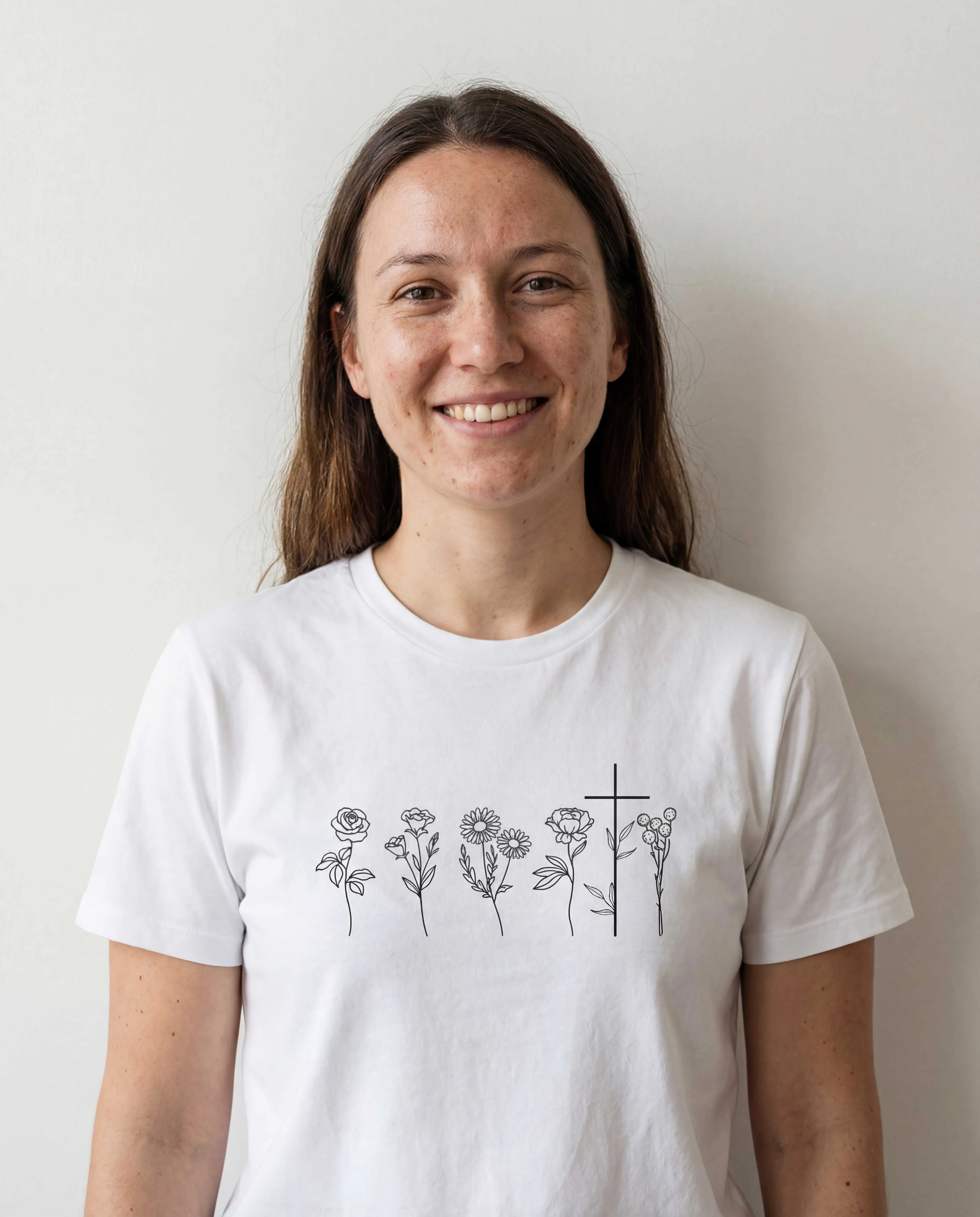 Flowers and Cross Shirt
