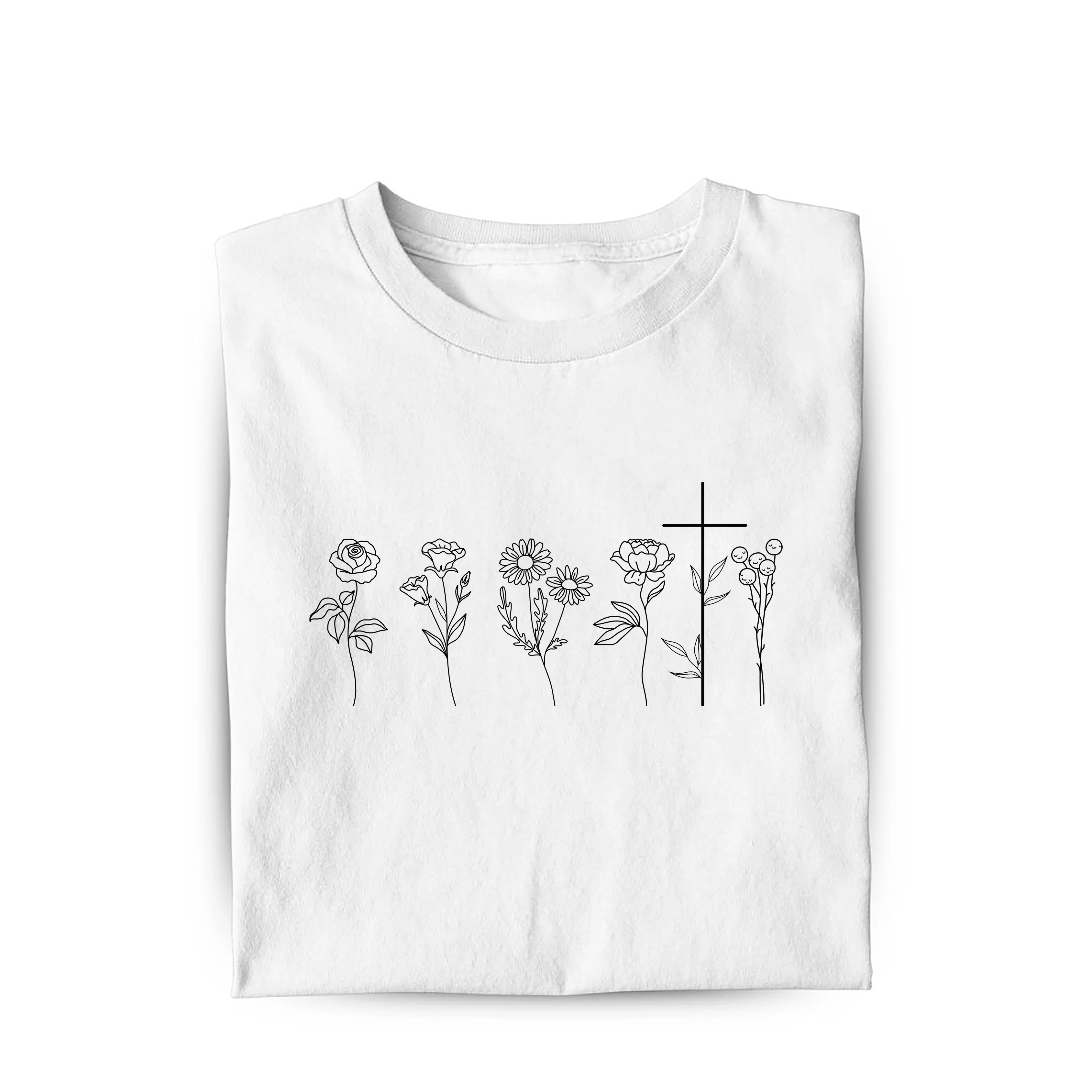 Flowers and Cross Shirt - Image 2