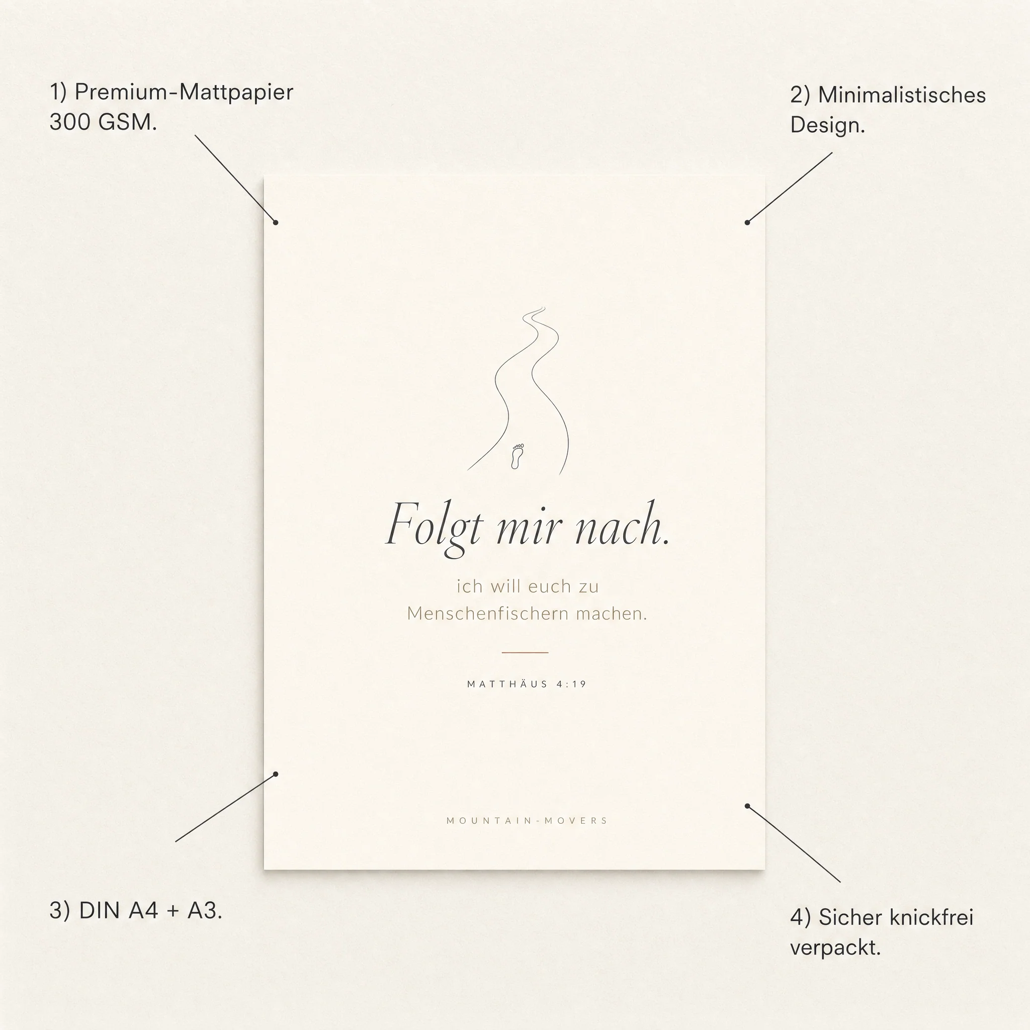 Folgt mir nach, Angelhaken Poster A4 - Image 3