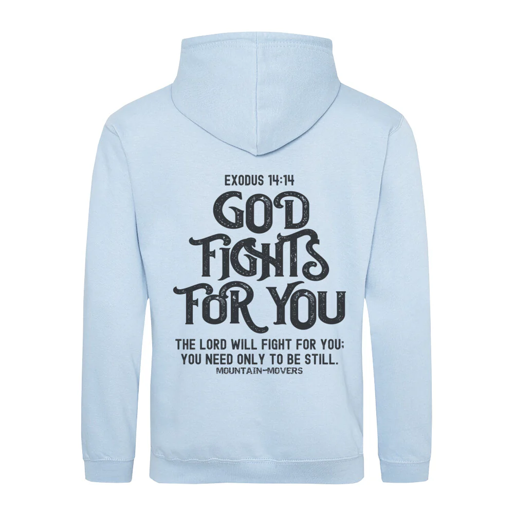 God Fights for you Hoodie BackPrint - Image 3