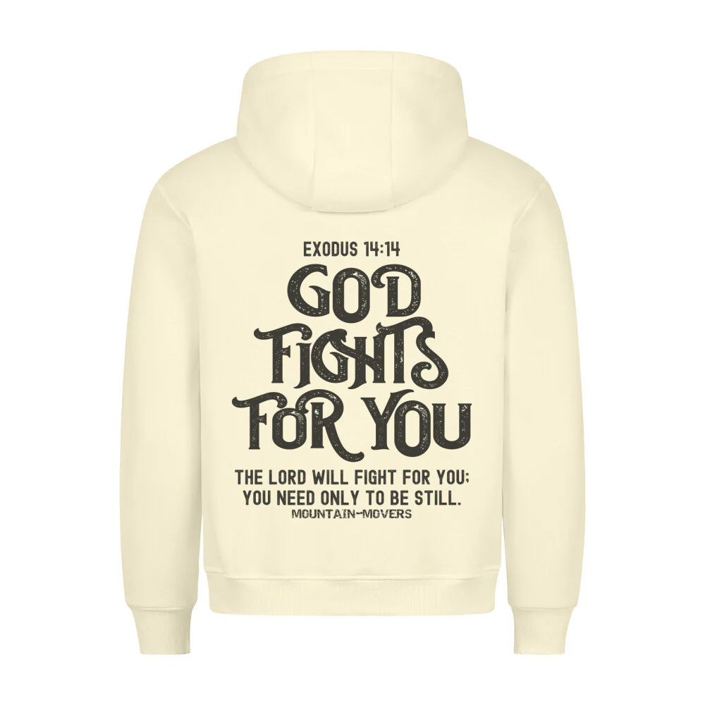God Fights for you Hoodie BackPrint - Image 4