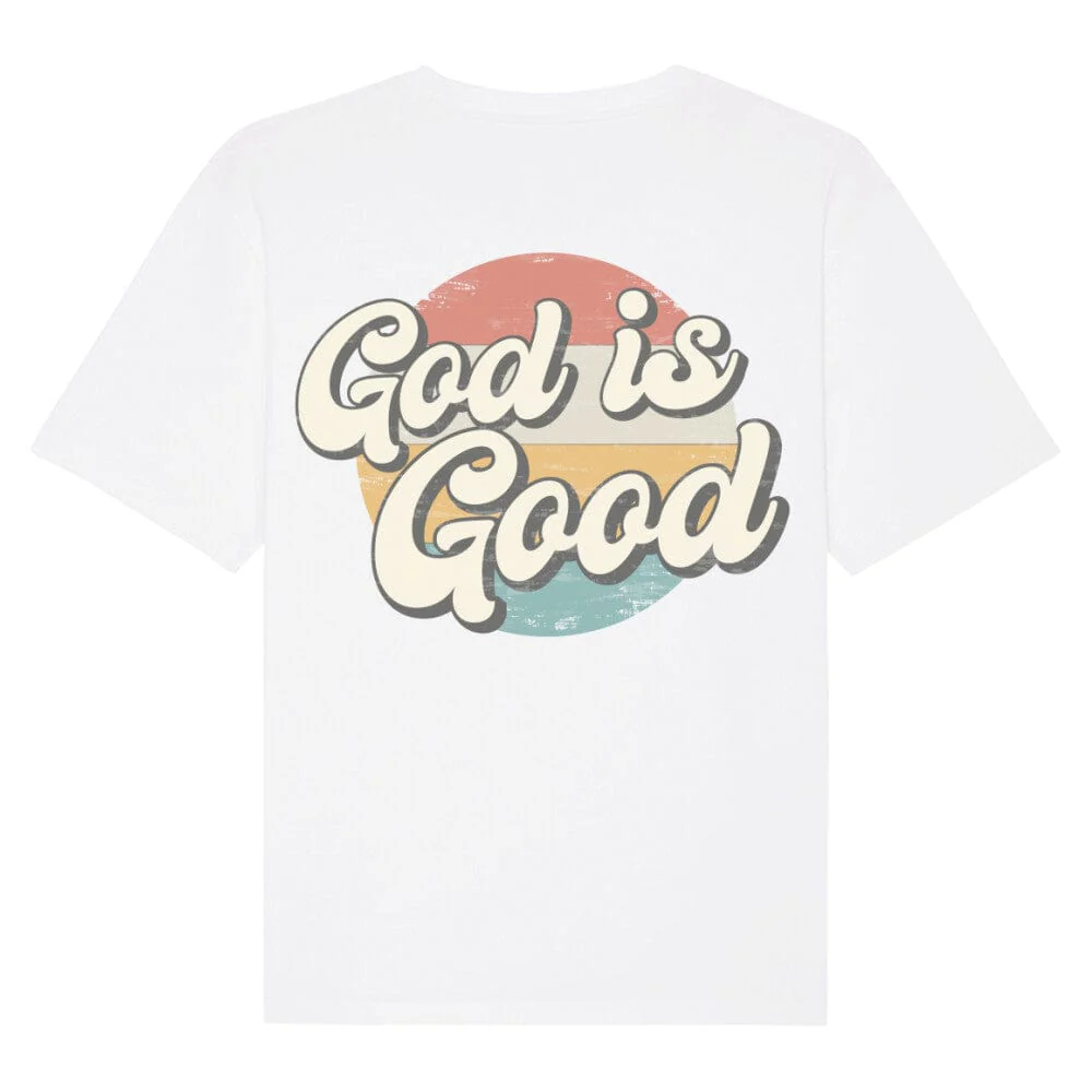 God Is Good Retro Circle Oversized Shirt Backprint - Image 5