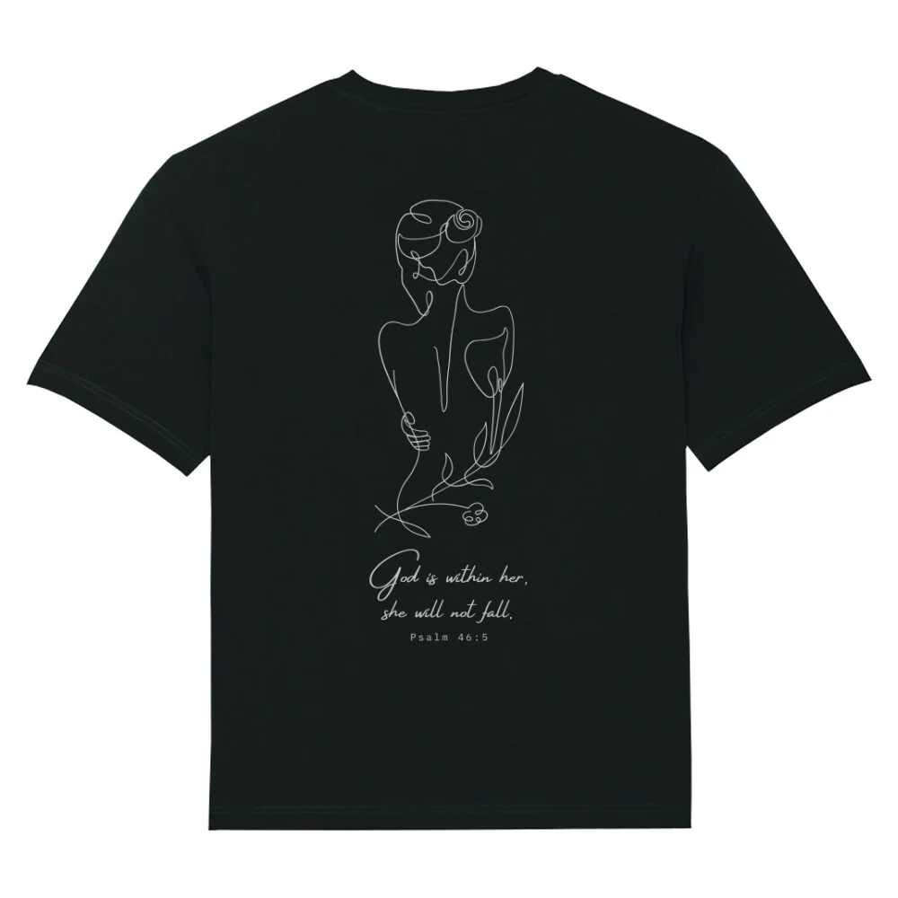 God is within her lineart Oversized Shirt BackPrint - Image 2