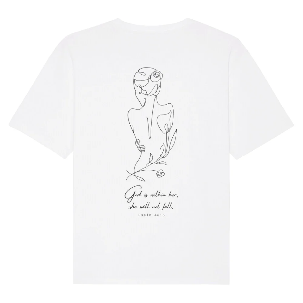 God is within her lineart Oversized Shirt BackPrint - Image 4
