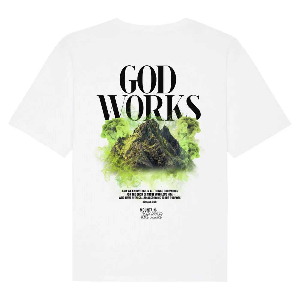 God Works Oversized T-Shirt BackPrint - Image 3
