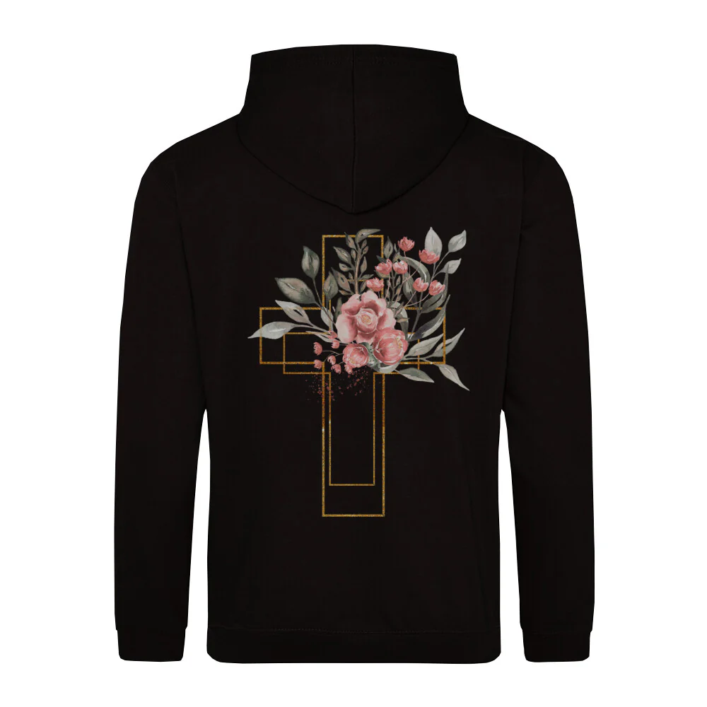 Golden Cross Aquarell Hoodie BackPrint - Image 4