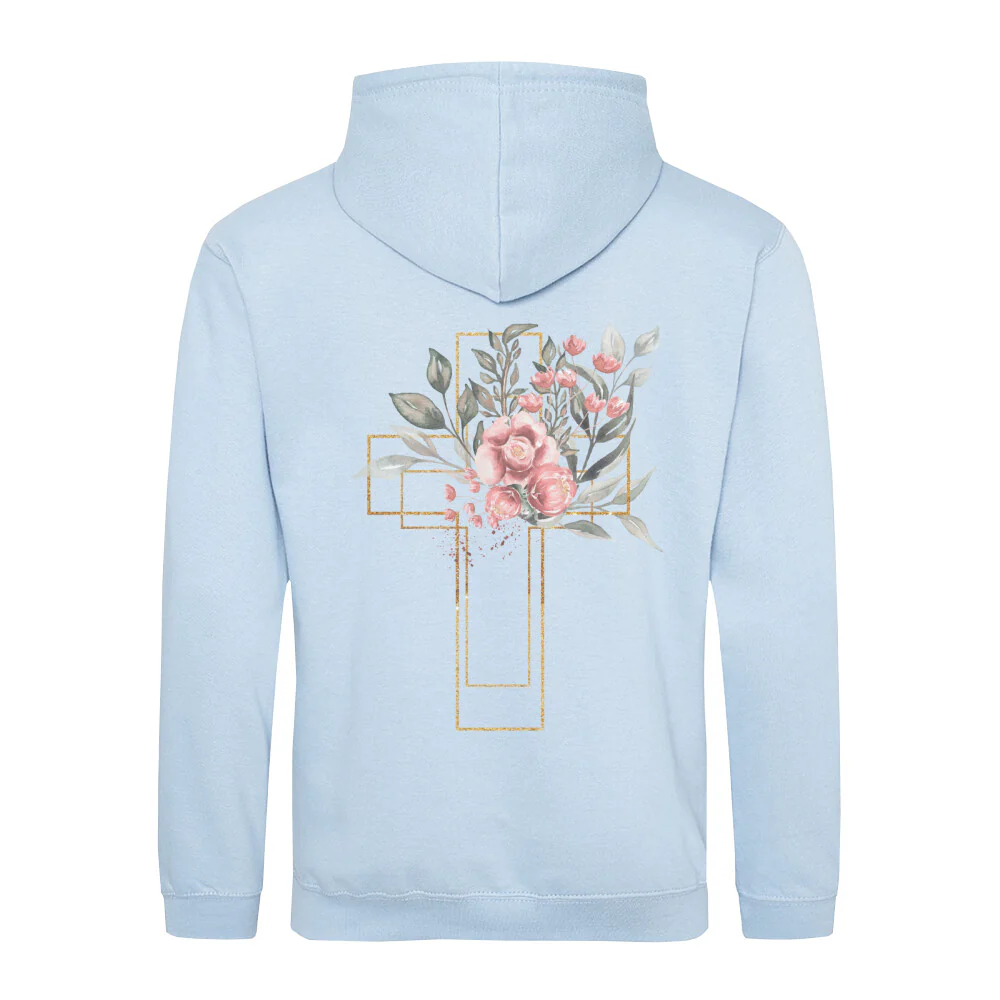 Golden Cross Aquarell Hoodie BackPrint - Image 5