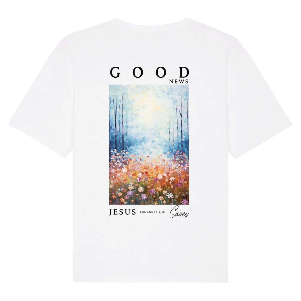 Good news Jesus saves Oversized Shirt BackPrint - Image 4