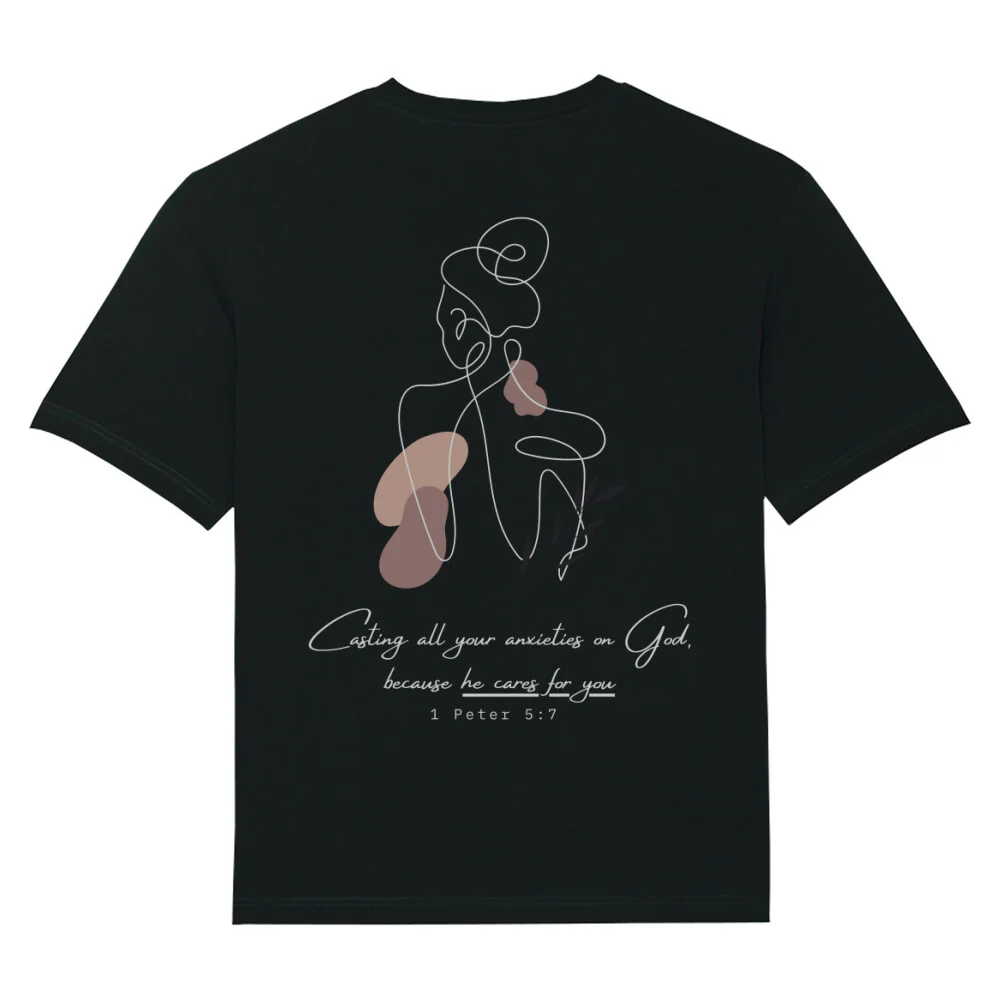 He cares for you Oversized Shirt BackPrint - Image 2