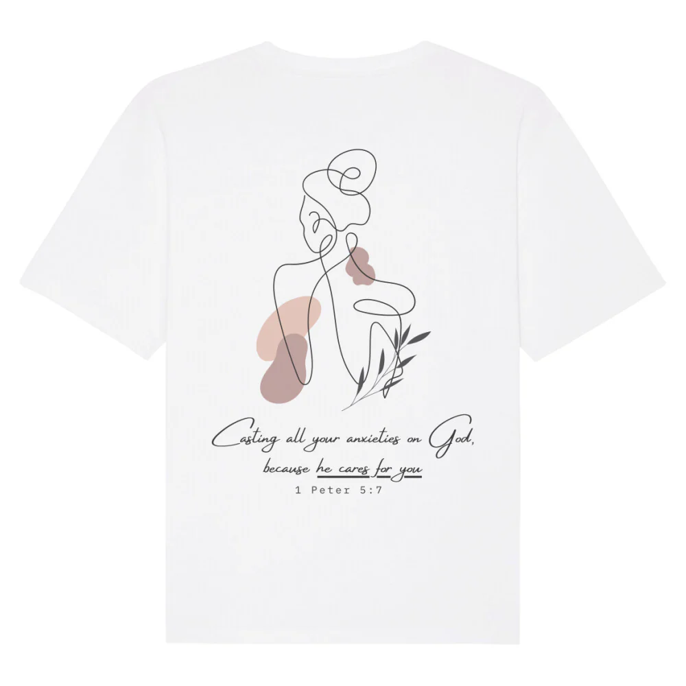 He cares for you Oversized Shirt BackPrint - Image 4