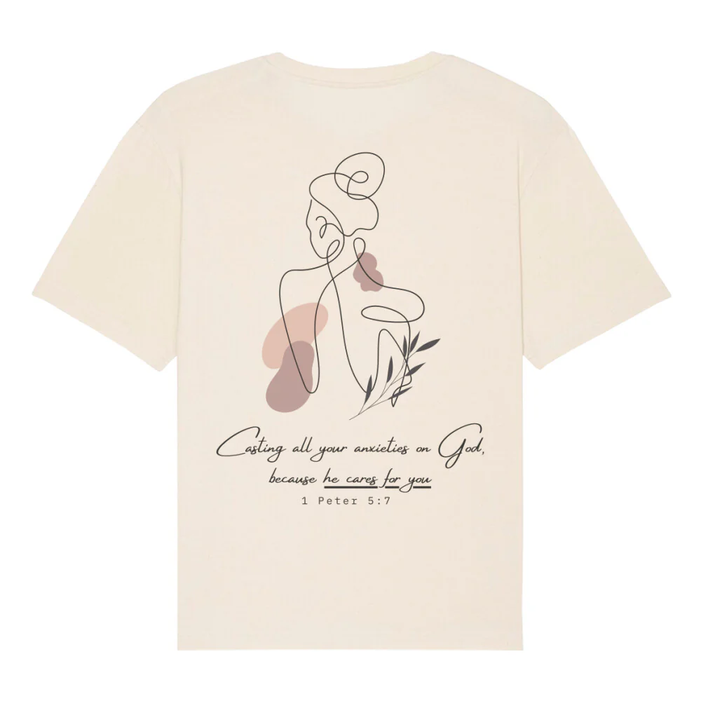 He cares for you Oversized Shirt BackPrint - Image 6