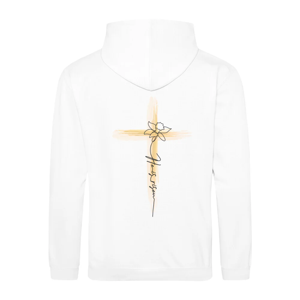 HE is Risen Narzisse Hoodie BackPrint - Image 2