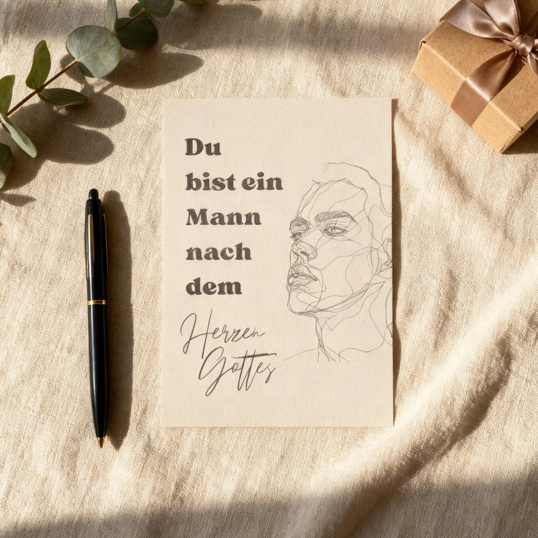 Du bist ein Mann Postkarte