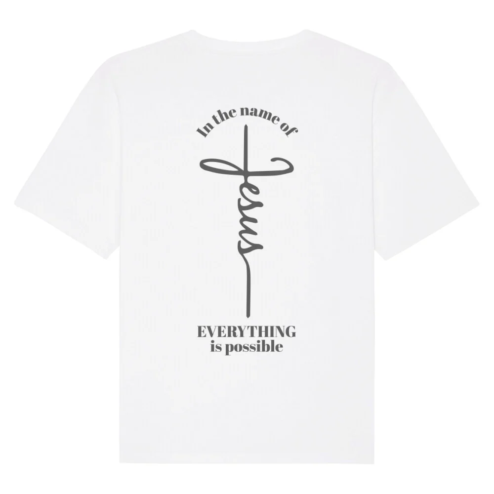 In the name of Jesus Oversized T-Shirt BackPrint - Image 3