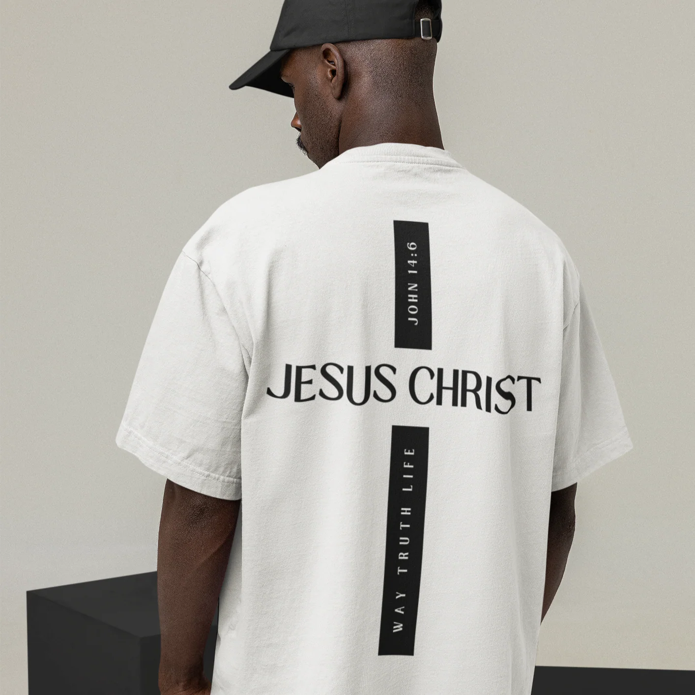 Jesus Christ Cross Oversized T-Shirt BackPrint - Image 2