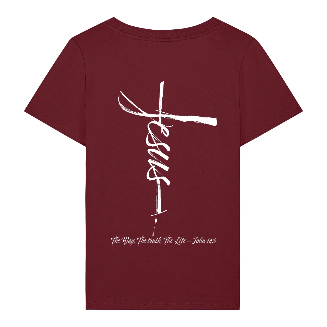 Jesus Cross Frauen T-Shirt BackPrint - Image 5