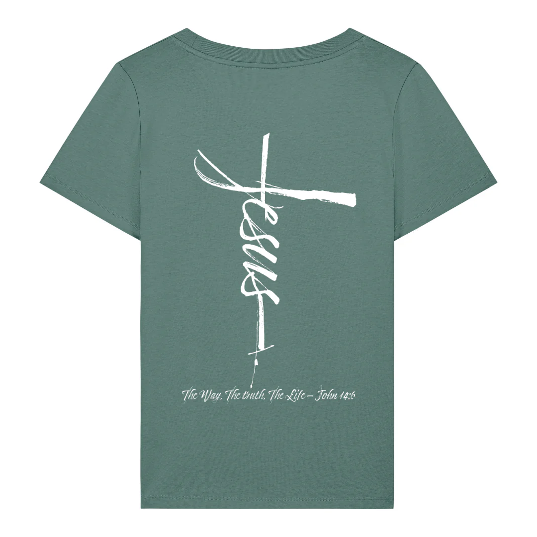 Jesus Cross Frauen T-Shirt BackPrint - Image 6