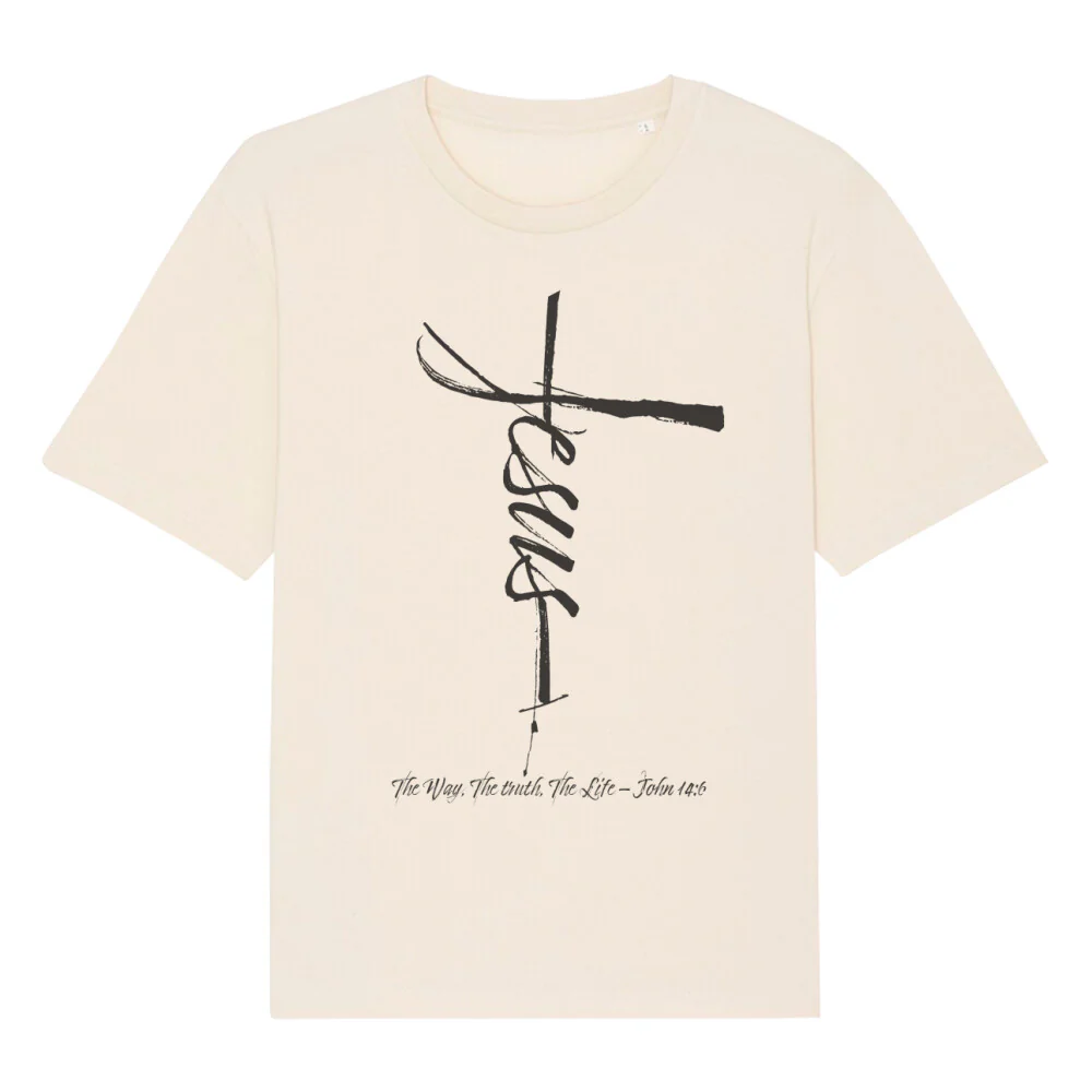 Jesus Cross Oversized T-Shirt FrontPrint - Image 3