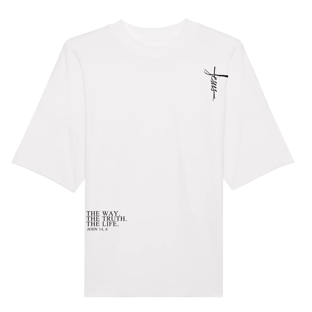Jesus cross Front- und BackPrint Oversized Shirt - Image 4