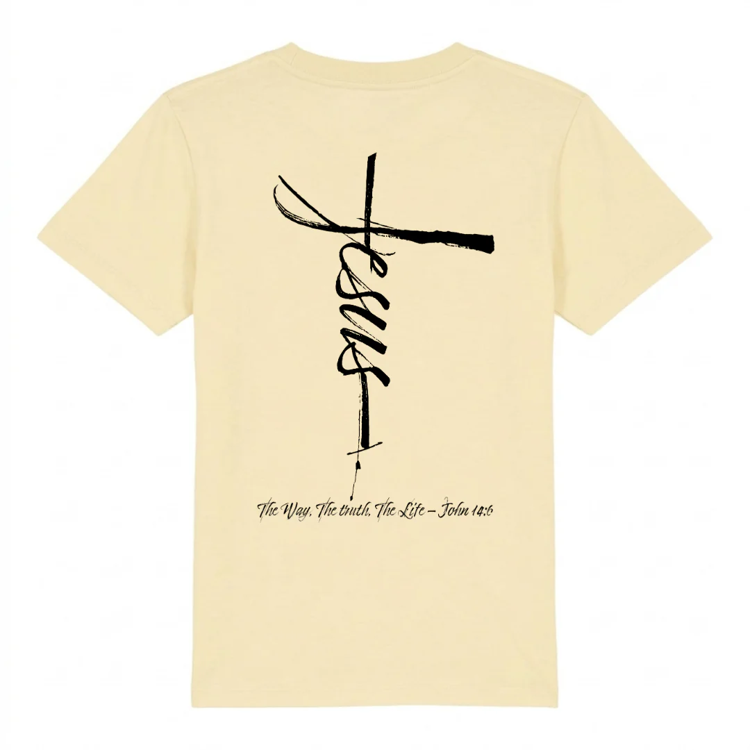 Jesus Cross Kinder T-Shirt Backprint - Image 3