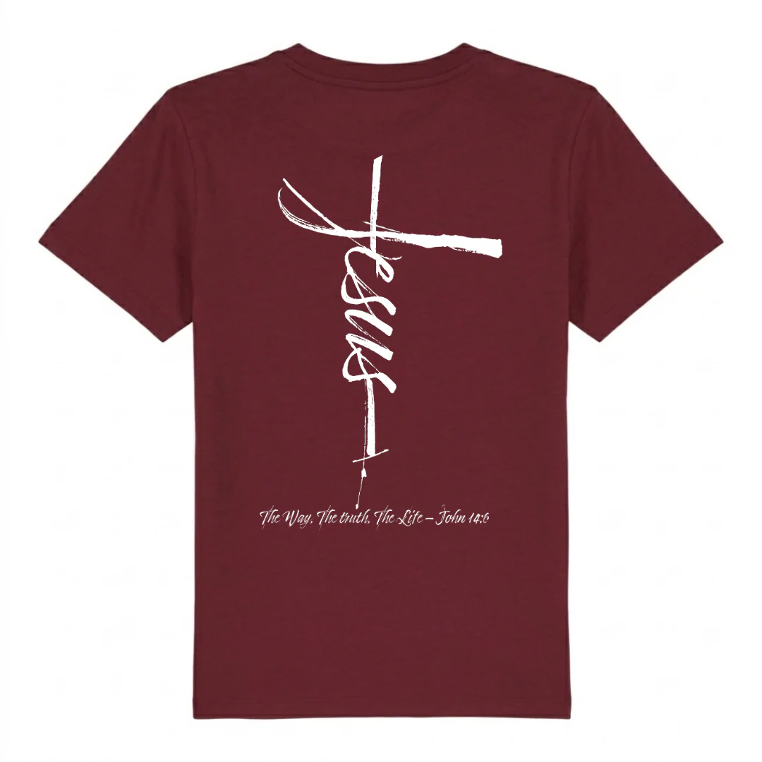 Jesus Cross Kinder T-Shirt Backprint - Image 4