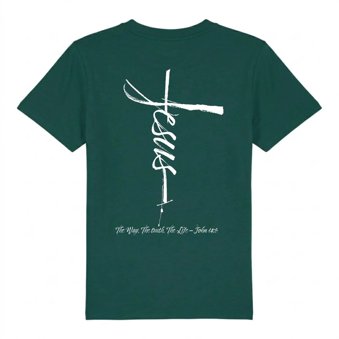 Jesus Cross Kinder T-Shirt Backprint - Image 5